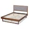 Baxton Studio Viviana Grey Upholstered and Walnut Wood Full Size Platform Bed 167-9410-9434 - alternate 6